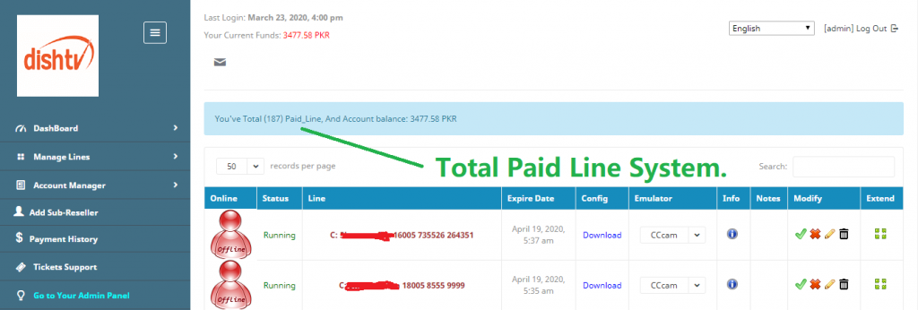 meaning of cccam line